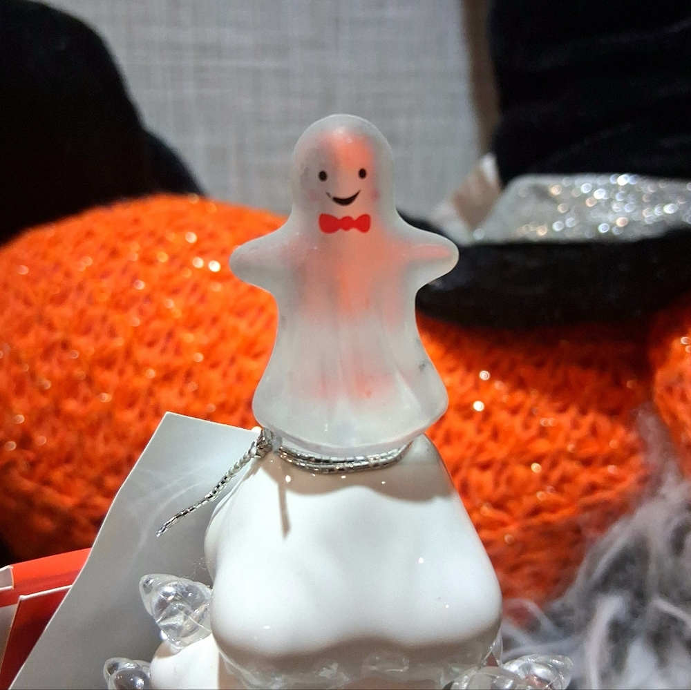 Mr. Halloween CERAMIC TREE mini size GHOST WHITE LED BRAND-NEW w/tags 👻 - Picture 3 of 9